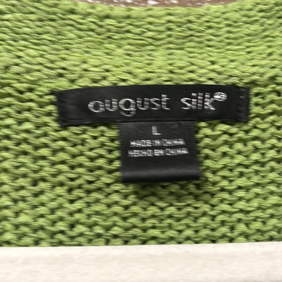 August Silk green baby puff sleeved adjustable sweater cardigan size Large - Picture 4 of 10